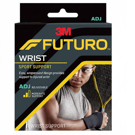 Futuro Sport Wrist Support Brace, Left or Right Hand, Adjustable Customizable Fit, Black
