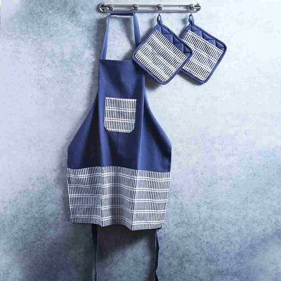 Como Pot holder with pocket - Blue