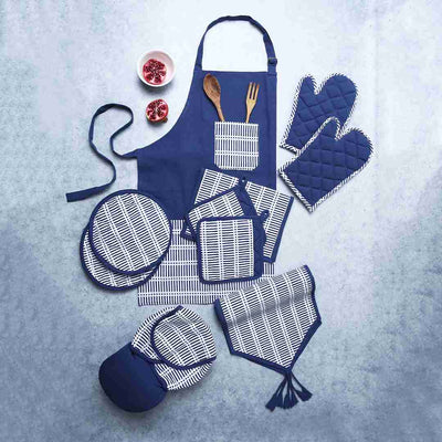 Como Apron with pockets - Blue
