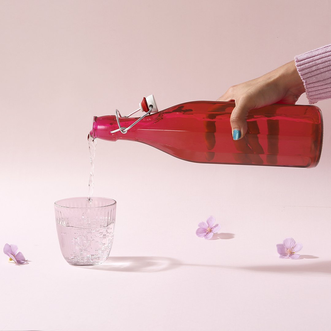 Bormioli Water Bottle - Pink - 1 L