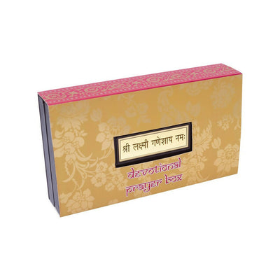 Golden Peacock 24 KT Gold-Polished Laxmi, Ganesha, Saraswati Pooja Box
