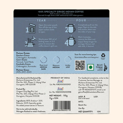 Blue Tokai Jacaranda Blend Medium Dark Roast Easy Pour Sachets