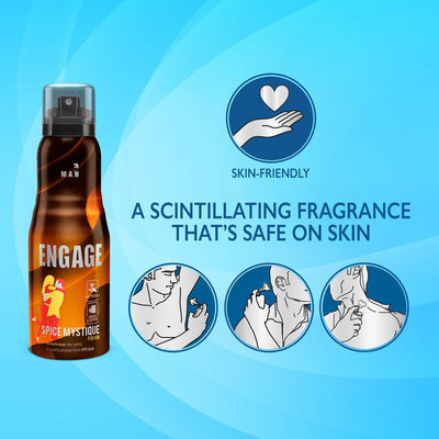 Engage Spice Mystique Deodorant for Men, Woody and Leather Skin Friendly (150 ml)