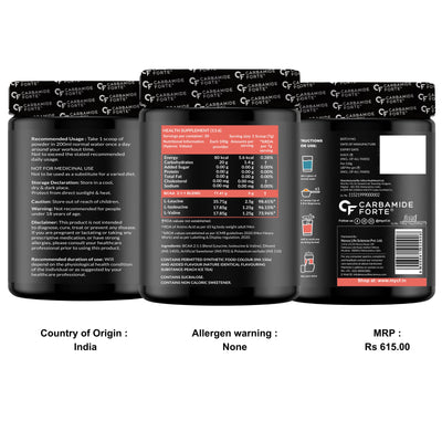 Carbamide Forte BCAA Powder 5000mg | BCAA Supplement For Women & Men Muscle Growth | BCAA Pre Workout & BCAA Intra Workout Supplement For Muscle Recovery | BCAA Peach Ice Tea Flavour - 210g Powder