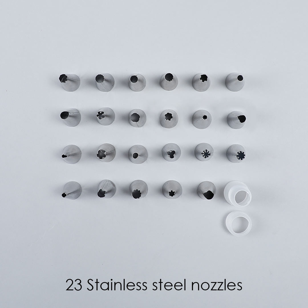 Ambrosia Stainless Steel Cake Decorator Nozzle- 24Pc
