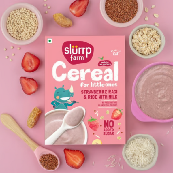 Slurrp Farm Cereal Ragi, Rice & Strawberry| 200 gms