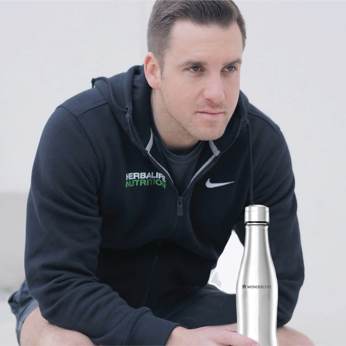 Acti-Bot Stainless Steel Single Wall Water Bottle, 900ml