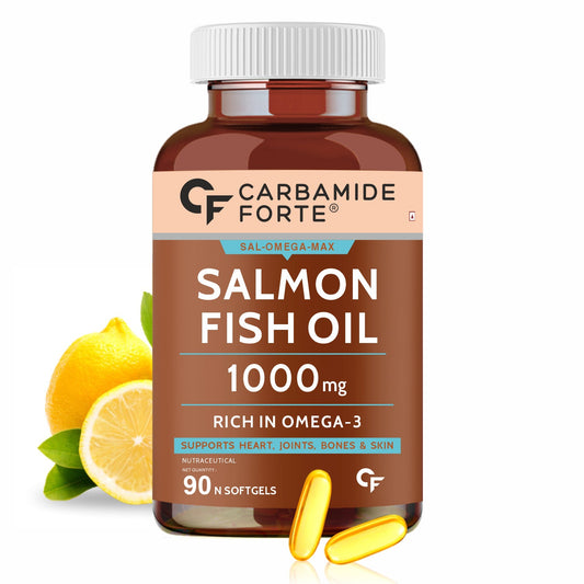 Carbamide Forte Salmon Fish Oil Omega 3 Capsule 1000 mg - Pack of 90 Softgel Capsules