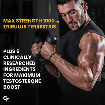 Carbamide Forte Testosterone Booster | Testosterone Supplement for Men | Testo Booster with Tribulus 1000mg | Testo Booster For Men | Testosterone Tablets With Ashwagandha, L-Citrulline & Kaunch Beej | 60 Veg Tablets
