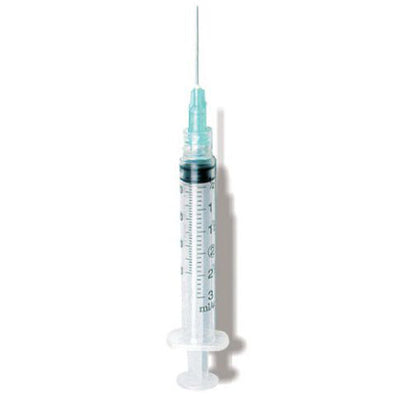 3cc Syringe with Needle 23 G x 1.5 inch with Luer Lock & Low Dead Space Plunger 100/Box