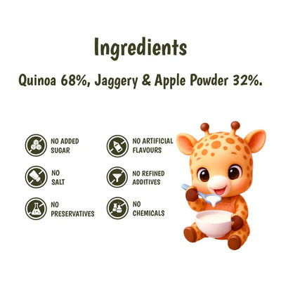 Junior's Nutrition Quinoa Apple Cereal For Young Kids (6+ Months) | 500 gms