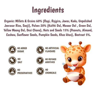 Junior's Nutrition Sathumaavu Beetroot Mix For Young Kids (6+ Months) | 400 gms