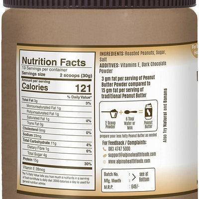 Alpino Peanut Butter Powder Dark Chocolate