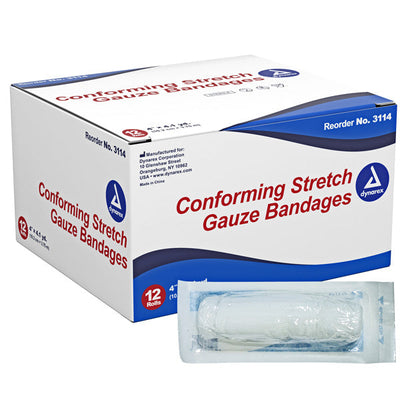 Conforming Stretch Gauze Bandage Rolls, Sterile