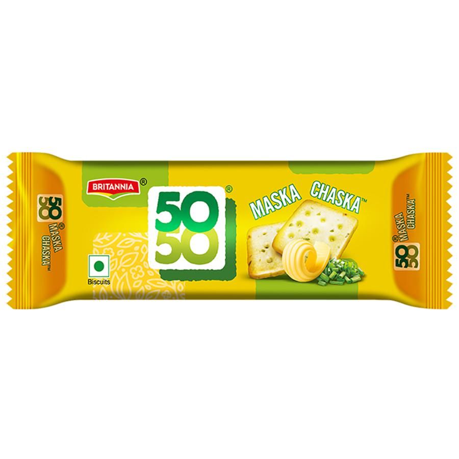 Britannia 50-50 Maska Chaska Salted Biscuits, 45.5 g