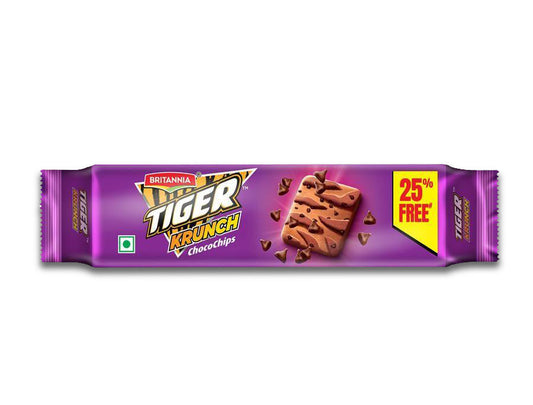 Britannia Tiger Krunch Chocochip Biscuits, 80 g