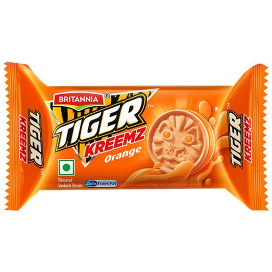 Britannia Tiger Kreemz Sandwich Biscuits - Orange, 33.4 g