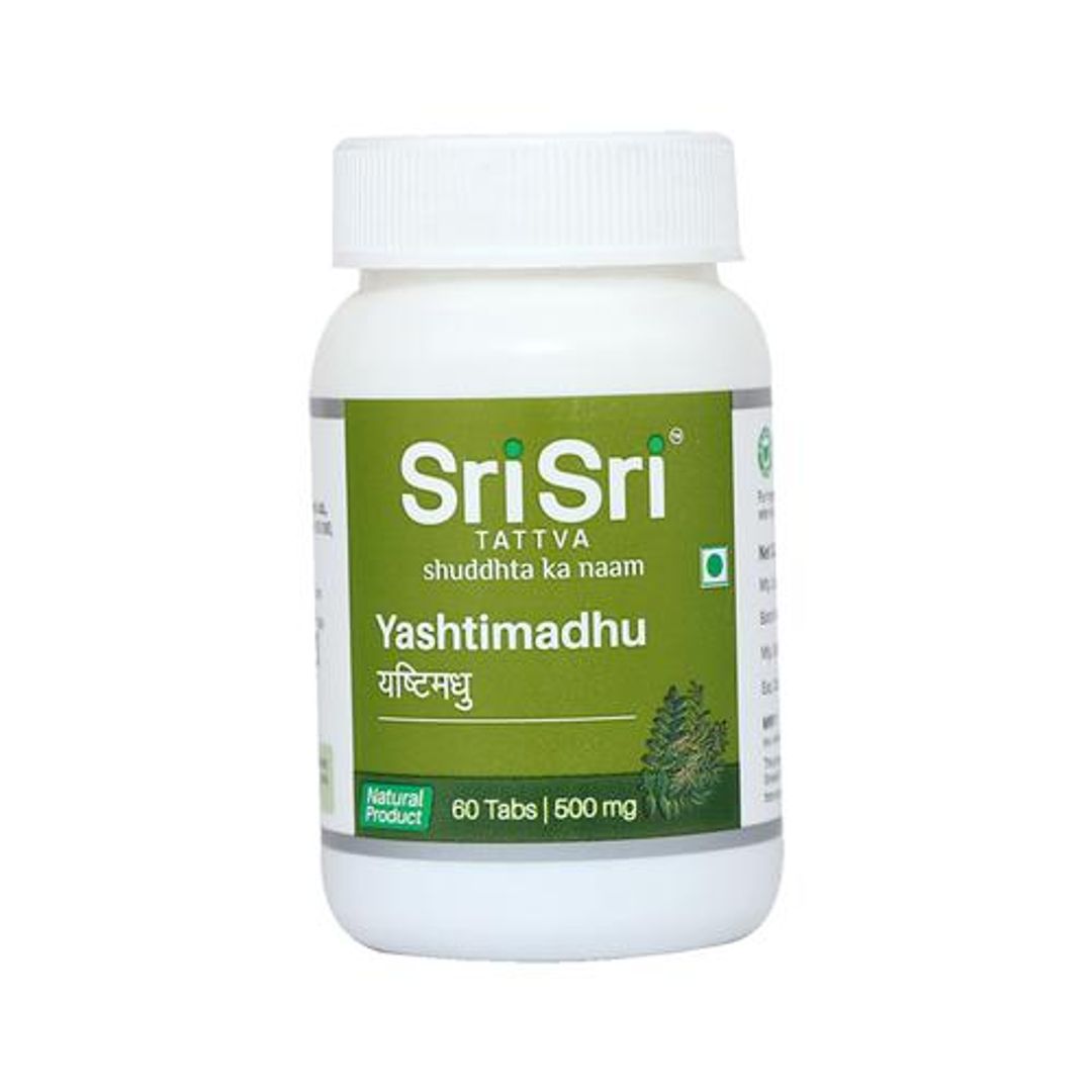 Sri Sri Tattva Yashtimadhu Tablet - Ulcers, 500 mg, 60 pcs