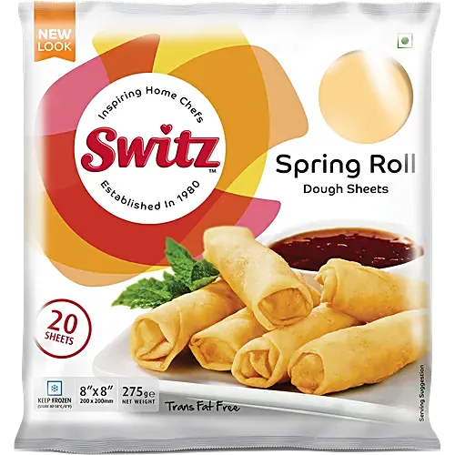 Switz Spring Rolls Dough Sheets - (8x8), 20 pcs Pouch