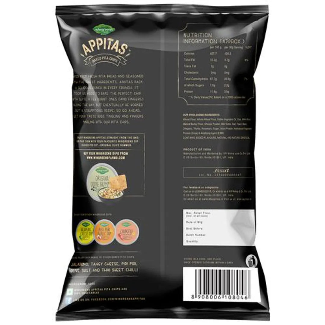 Appitas Chips - Pita, Parmesan And Mediterranean, 60 g