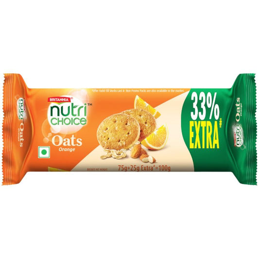 Britannia NutriChoice Oats Cookies - Orange Almond, 100 g