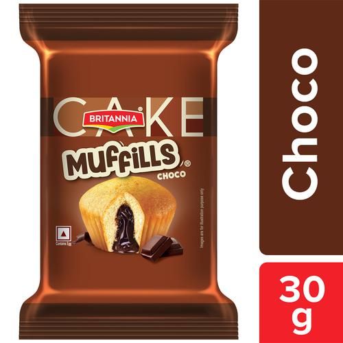 Britannia Choco Muffills - Centre Filled, Soft, Spongy & Fluffy, Dessert/Snack, 30 g