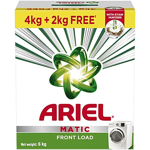 Ariel Matic Detergent Powder Front Load - For Washing Machines, 6 kg (Get 4 kg+2 kg Free)
