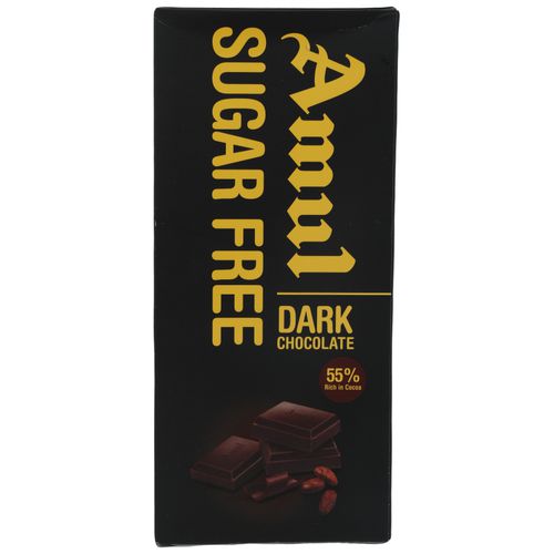 Amul Sugar Free Dark Chocolate - 55% Rich In Cocoa, 150 g