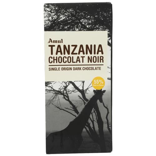 Amul Tanzania Chocolat Noir, Single Origin Dark Chocolate, 125 g