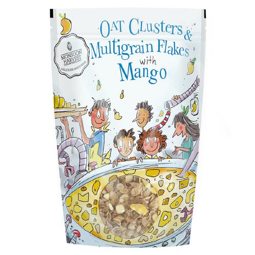 Monsoon Harvest Oat Clusters & Multigrain Flakes With Mango, 350 g Packet