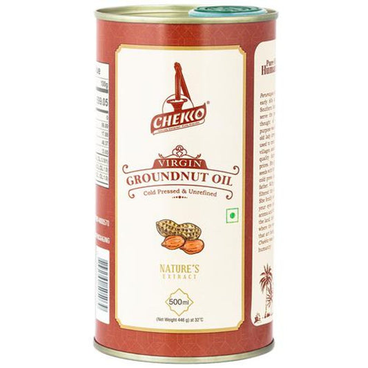 Chekko Cold Pressed Virgin Groundnut Oil, 500 ml