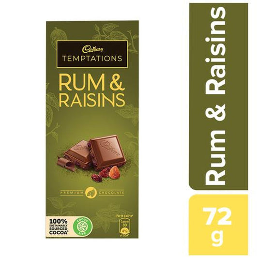 Cadbury Temptations Chocolate - Rum & Raisin, 72 g