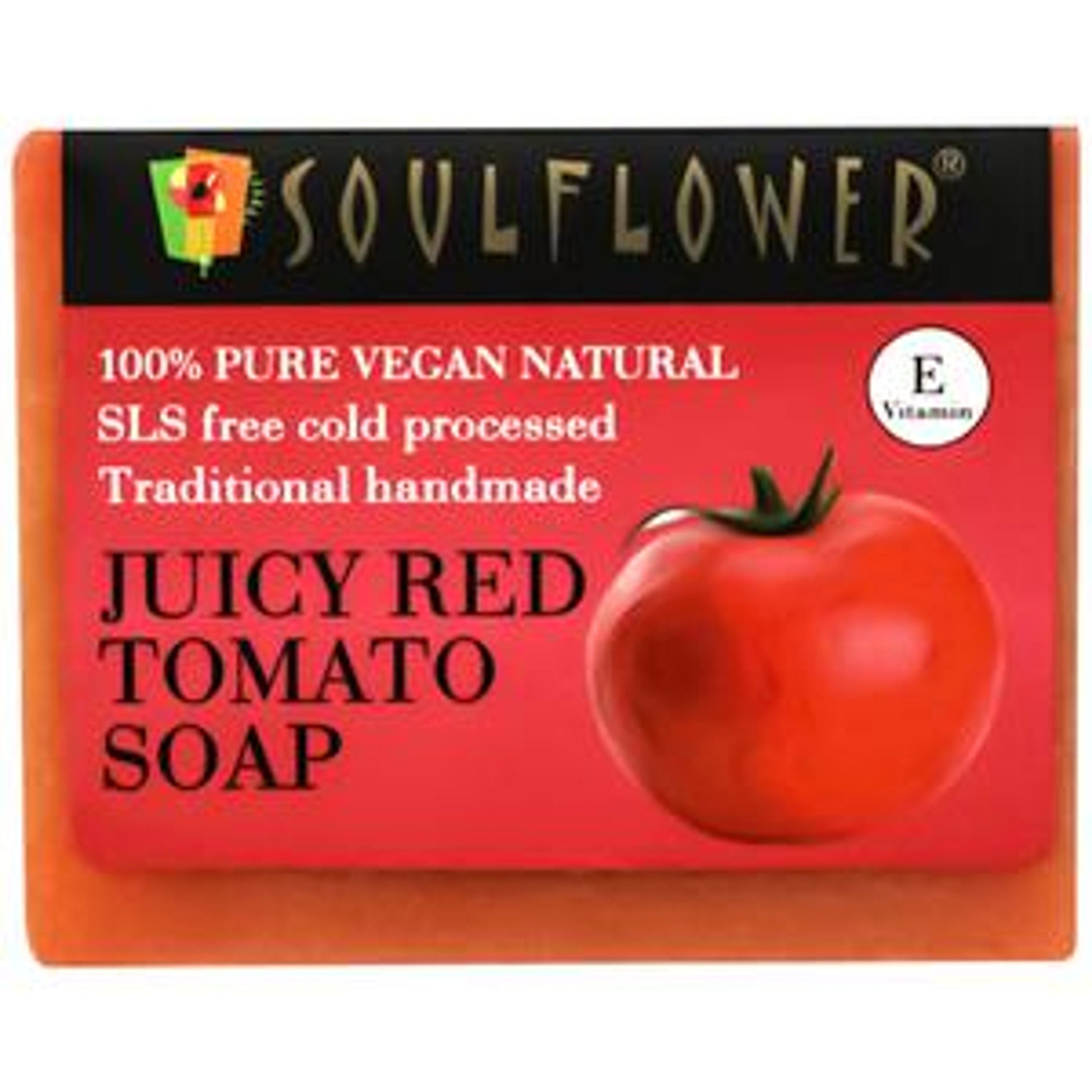 Soulflower Handmade Anti Tan Tomato Soap For Men Women - Ideal For Lightening Blemishes