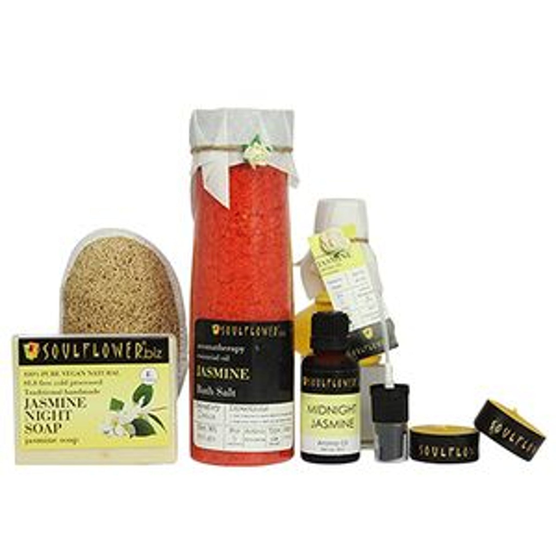 Soulflower Valentine's Day Luxurious Jasmine Bath & Body Set Gift Box - For Her