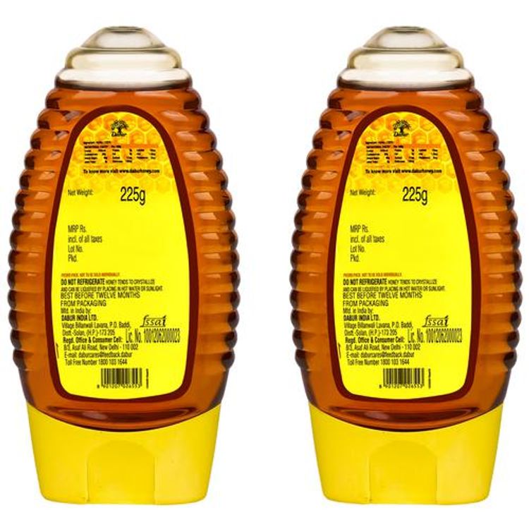 Dabur 100% Pure Honey, 225 g (Buy 1 Get 1 Free)