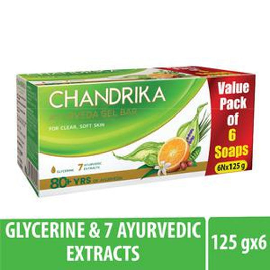 Chandrika Glycerine Ayurveda Gel Bar, 7 Ayurvedic Extracts, For Clear Soft Skin
