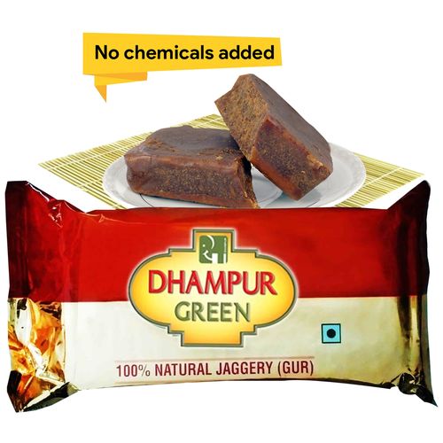 Dhampur Green Jaggery/Bella/Gur, 220 g Pouch