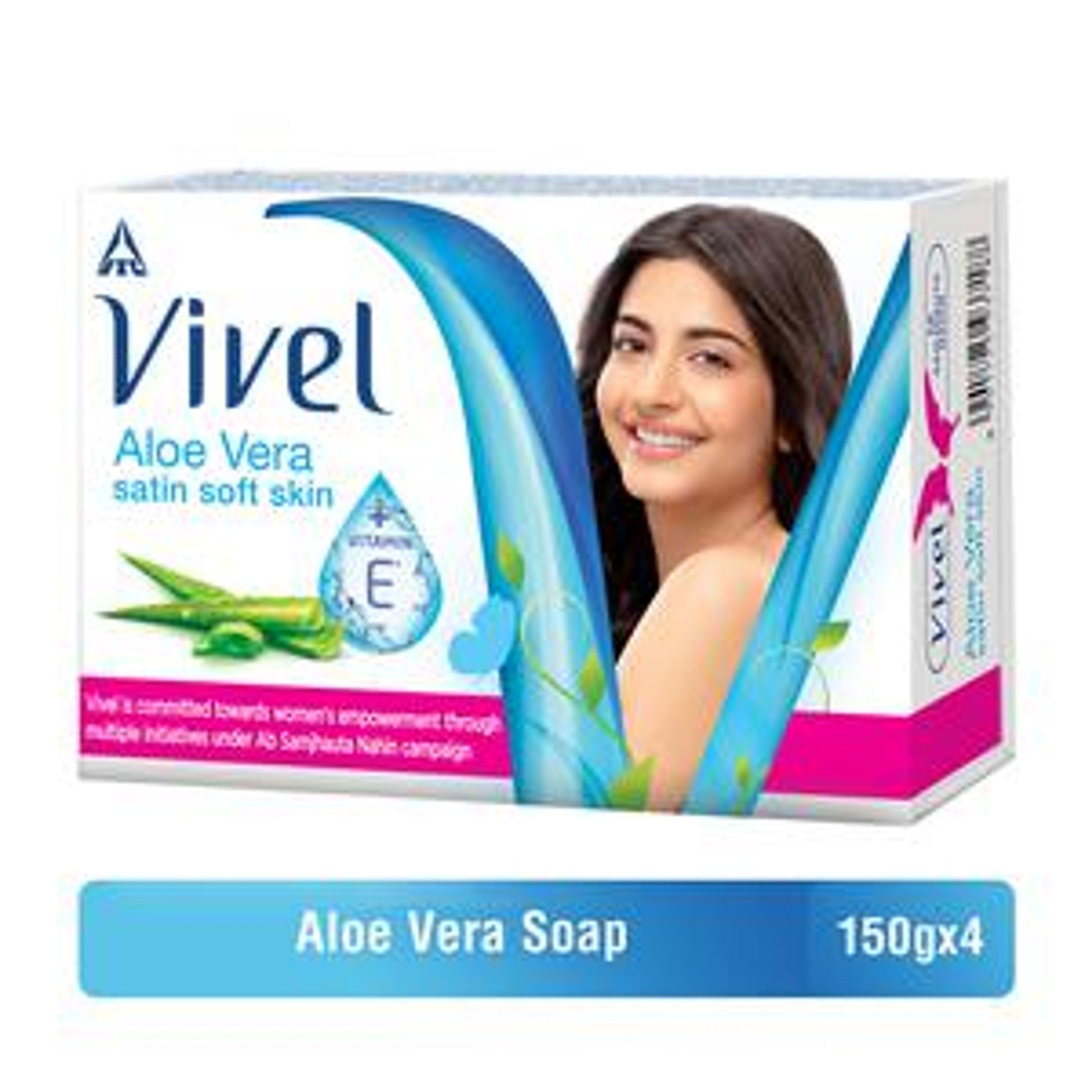 Vivel Aloe Vera Soap, For Satin Soft Skin, Enriched with Aloe Vera & Vitamin E
