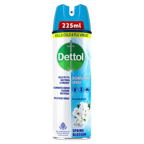 Dettol Surface Disinfectant Sanitizer Spray - Kills Germs & Bacteria, Spring Blossom, 225 ml