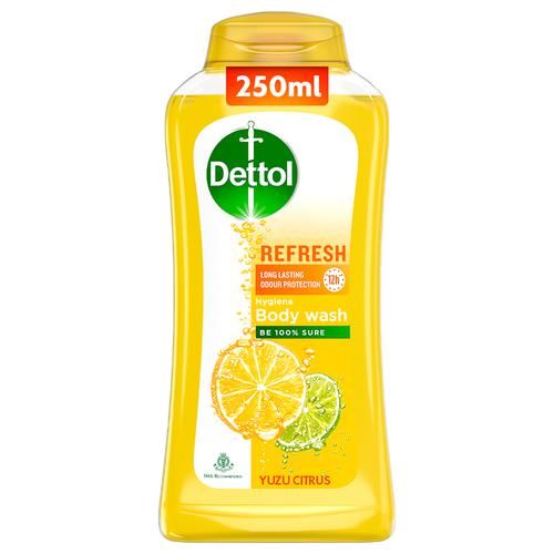 Dettol Body Wash & Shower Gel - Refresh, Provides Odour Protection, Yuzu Citrus, 250 ml