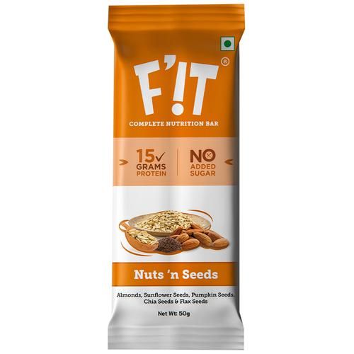 Fit Protein Rich Nutrition Bar - Nuts & Seeds, 50 g