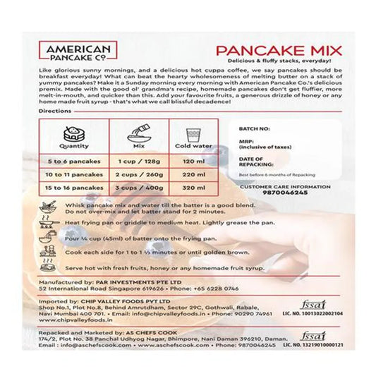 American Pancake Co. Pancake Mix - Delicious & Fluffy, Egg Free, 400 g