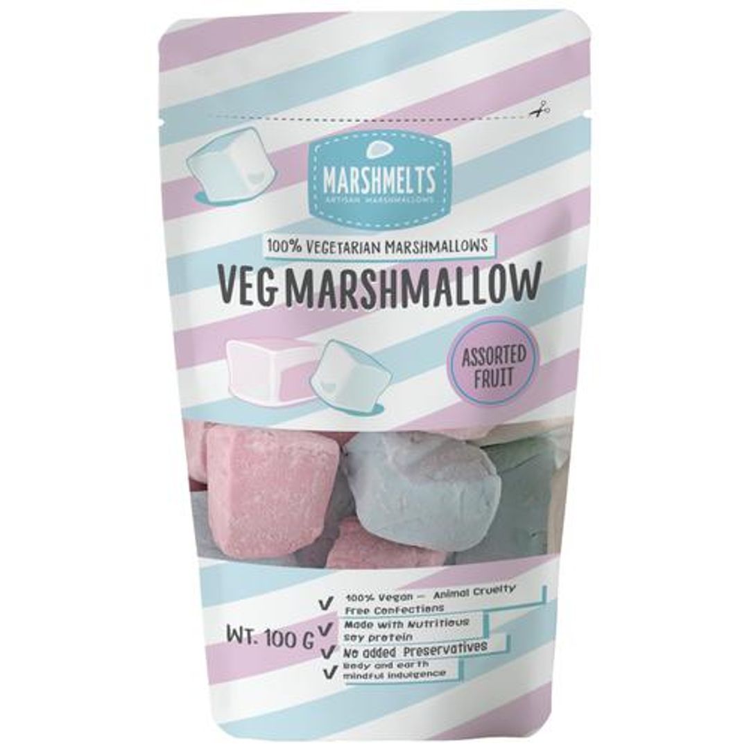 Marshmelts Veg Marshmallow - Assorted Fruit Flavour, 100 g