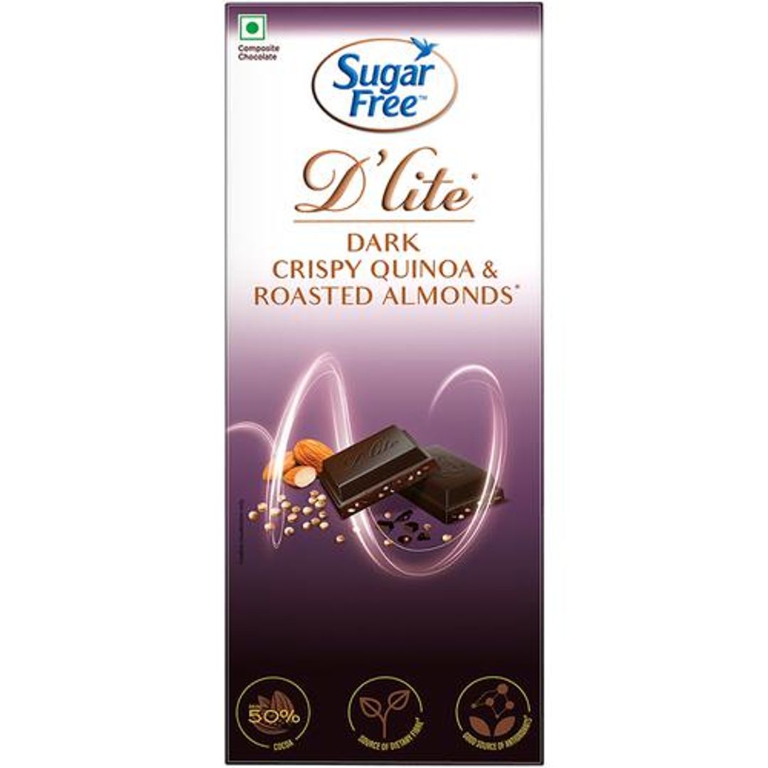 Sugar Free D'Lite Chocolate Bar (Dark Crispy Quinoa & Roasted Almonds),40 g