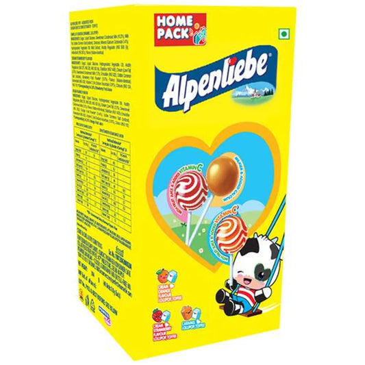 ALPENLIEBE Lollipop - Cream Orange & Strawberry & Caramel Flavour, 384 g (48 pcs)
