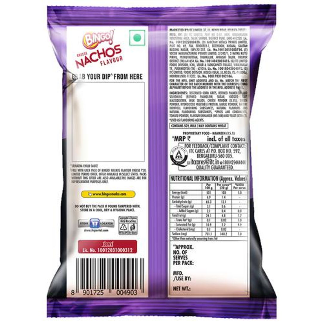 Bingo Nachos - Cheese Flavour, Thin & Crunchy Nacho Chips, Tasty Snack, 44 g