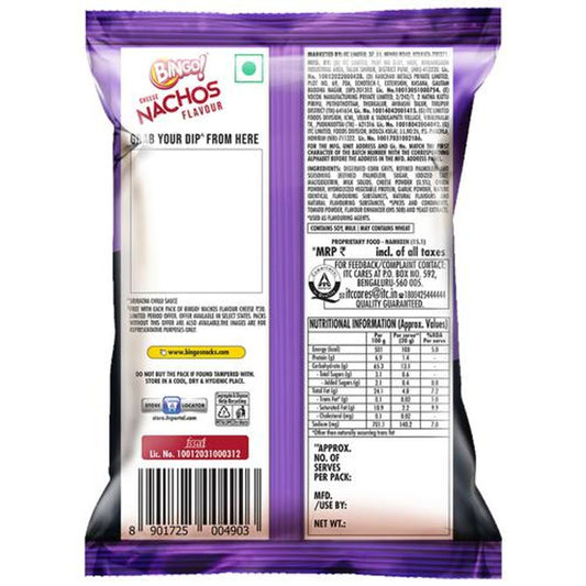 Bingo Nachos - Cheese Flavour, Thin & Crunchy Nacho Chips, Tasty Snack, 44 g