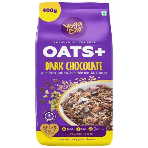 Yoga bar Super Oats - Dark Chocolate, 100% Whole Grain, High In Protein & Fibre, Gluten Free, 400 g