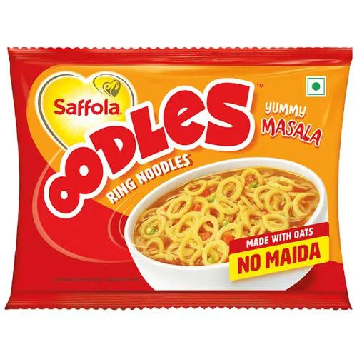 Saffola Oodles Instant Noodles - No Maida, Yummy, Masala Flavour,  46 G Pouch