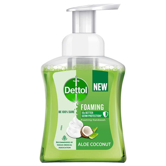 Dettol Foaming Handwash - 10x Better Germ Protection, Aloe Coconut, 250 ml Pump